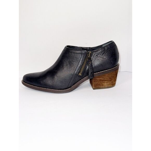 Zodiac Black Leather Shootie Pointed Toe Bootie Western Heel Ankle Boot Zip 7.5 - Picture 12 of 16